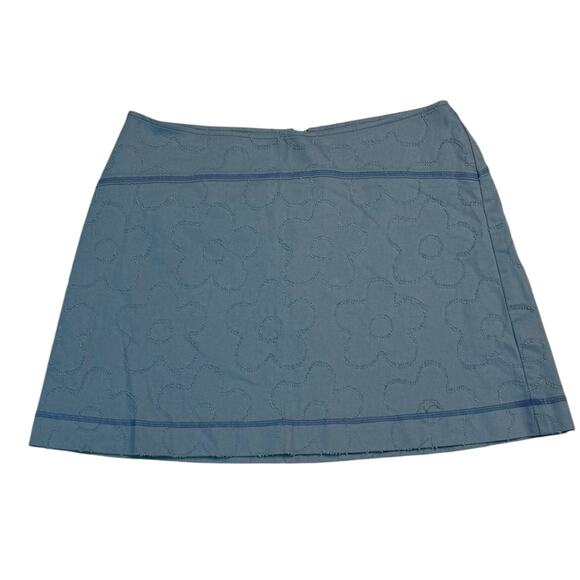 NEW Urban Outfitters Sky Blue Mod Floral Textured Mini Skirt Large - Picture 3 of 8